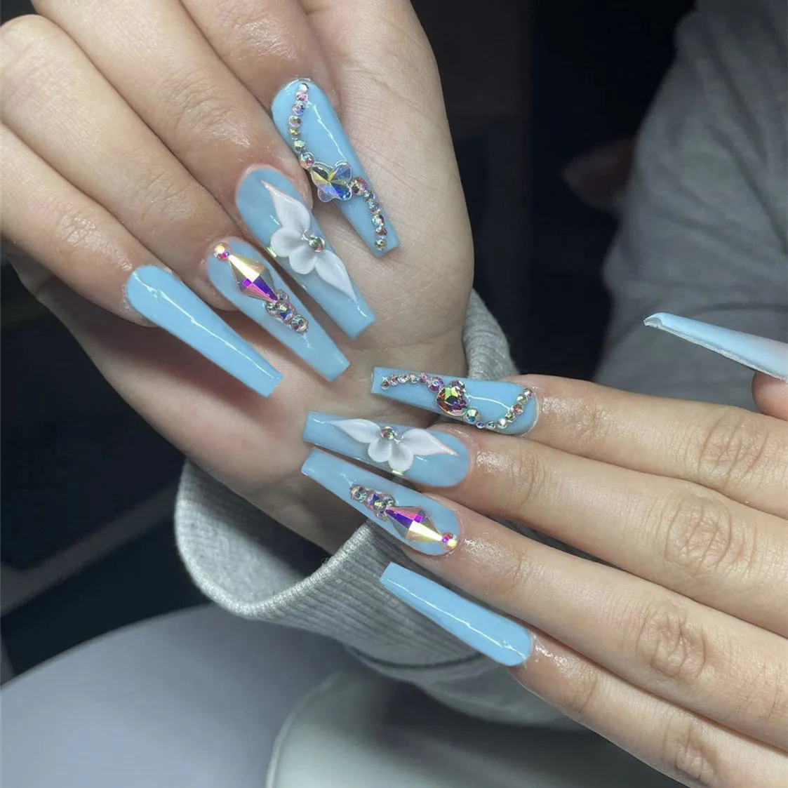 Coffin light blue sky diamonds