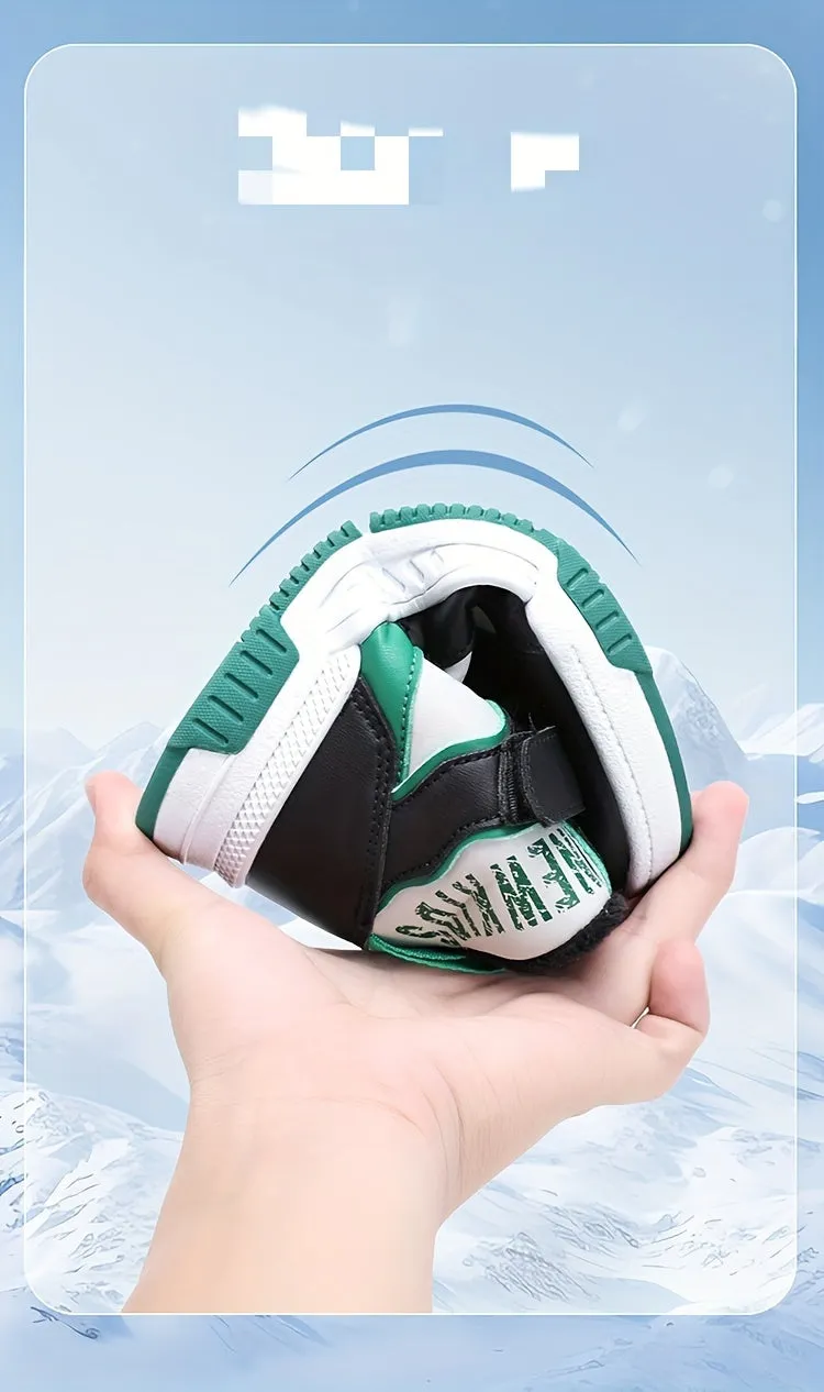 Colorful Hook & Loop Sneakers for Boys & Girls, Comfy Round Toe Design, Perfect for Autumn/Winter Sports.