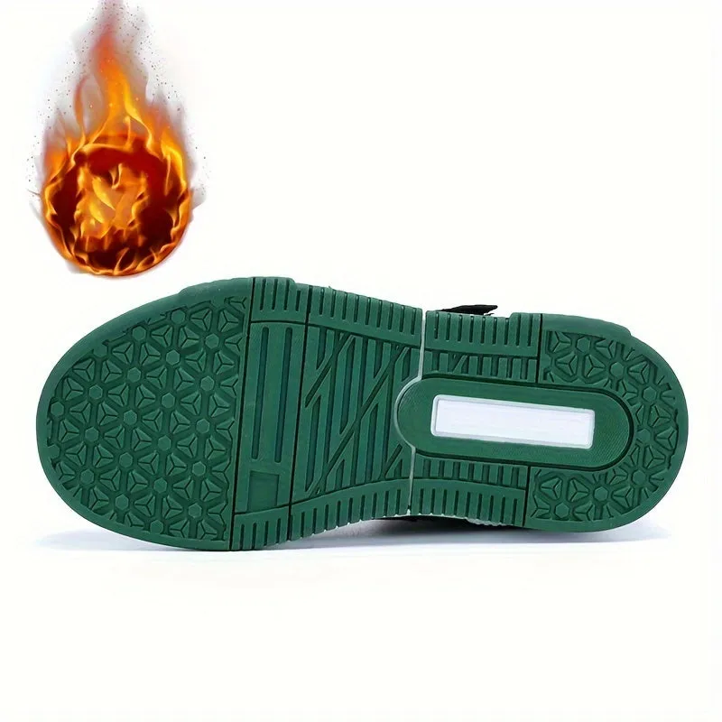 Colorful Hook & Loop Sneakers for Boys & Girls, Comfy Round Toe Design, Perfect for Autumn/Winter Sports.