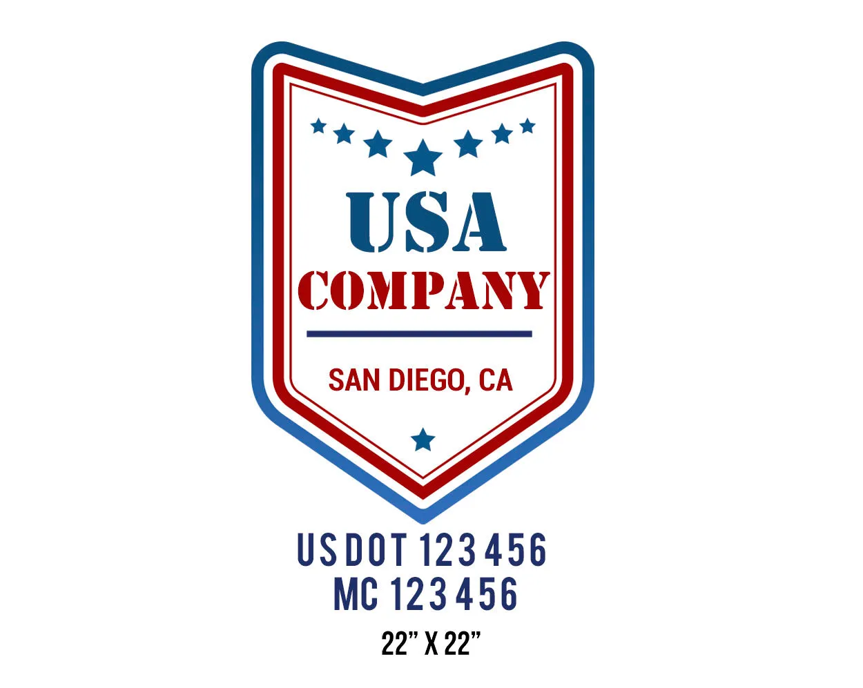 Company American  Truck Door Decal (USDOT), 2 Pack