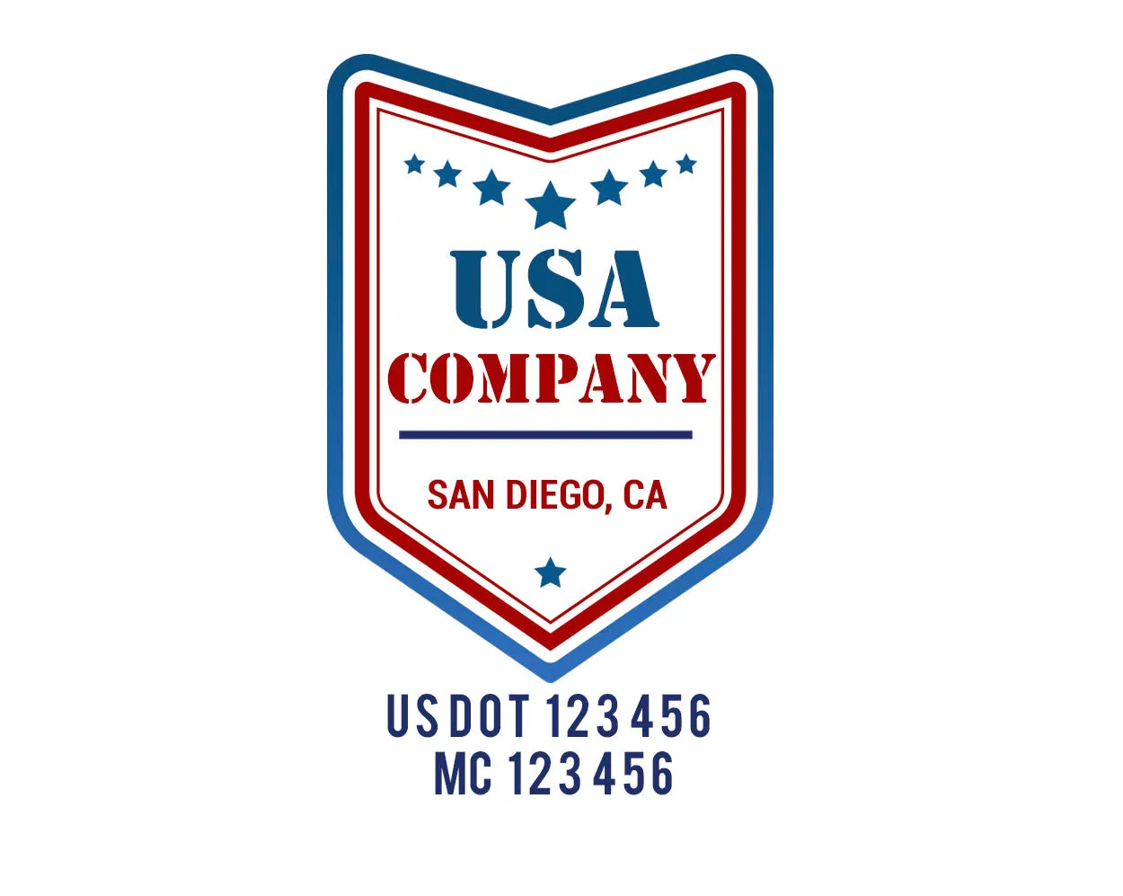 Company American  Truck Door Decal (USDOT), 2 Pack