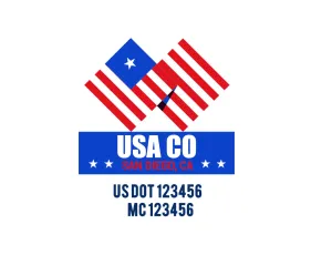 Company American  Truck Door Decal (USDOT), 2 Pack