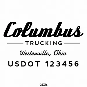 Company Name Truck Decal USDOT, 2 Pack