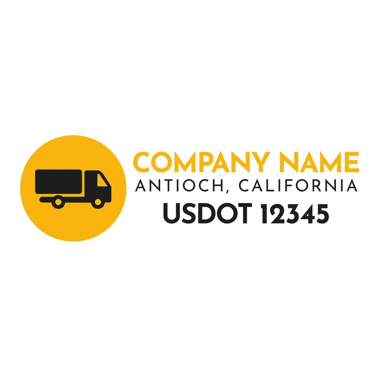 Company Name Truck Door Decal (USDOT), 2 Pack