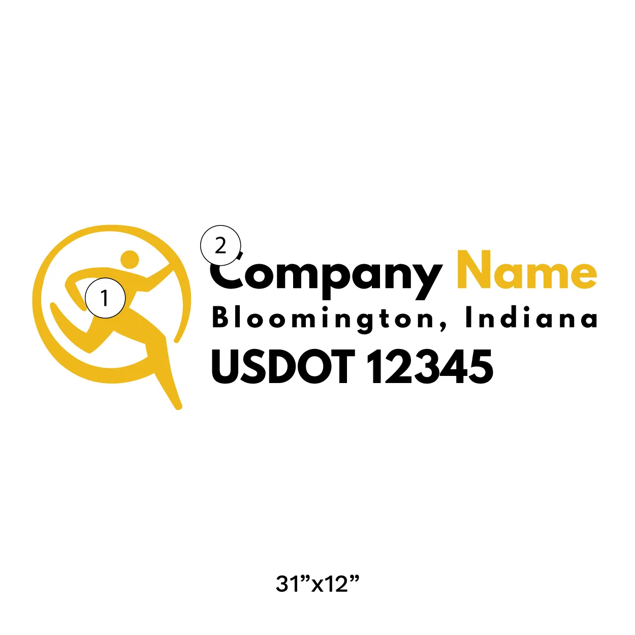 Company Name Truck Door Decal (USDOT), 2 Pack