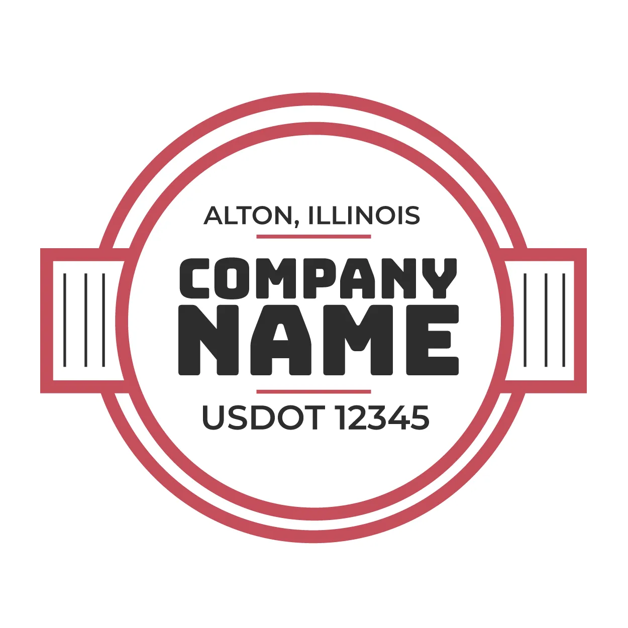 Company Name Truck Door Decal (USDOT), 2 Pack