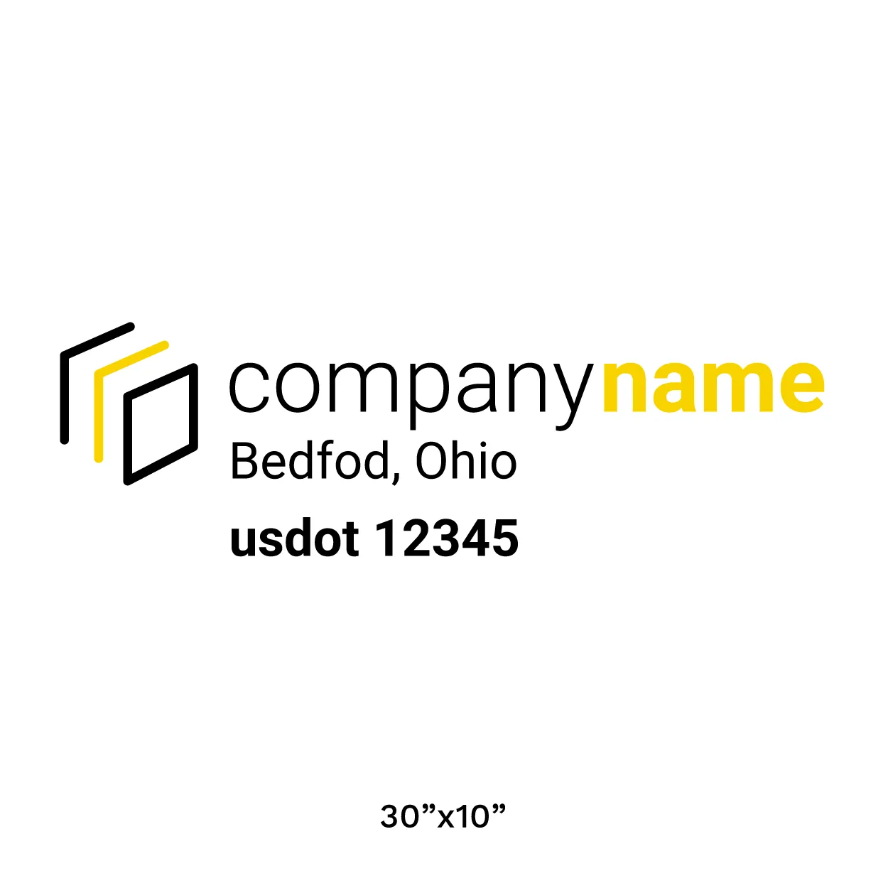 Company Name Truck Door Decal (USDOT), 2 Pack