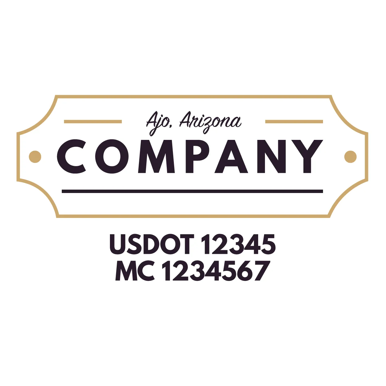 Company Name Truck Door Decal (USDOT), 2 Pack