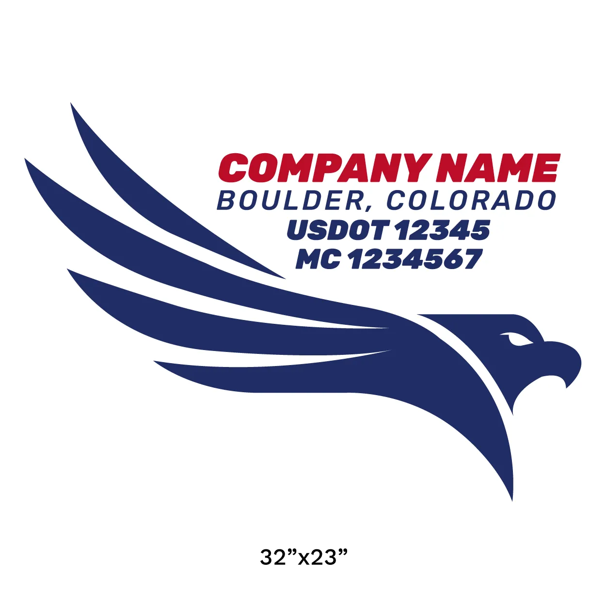 Company Name Truck Door Decal (USDOT), 2 Pack