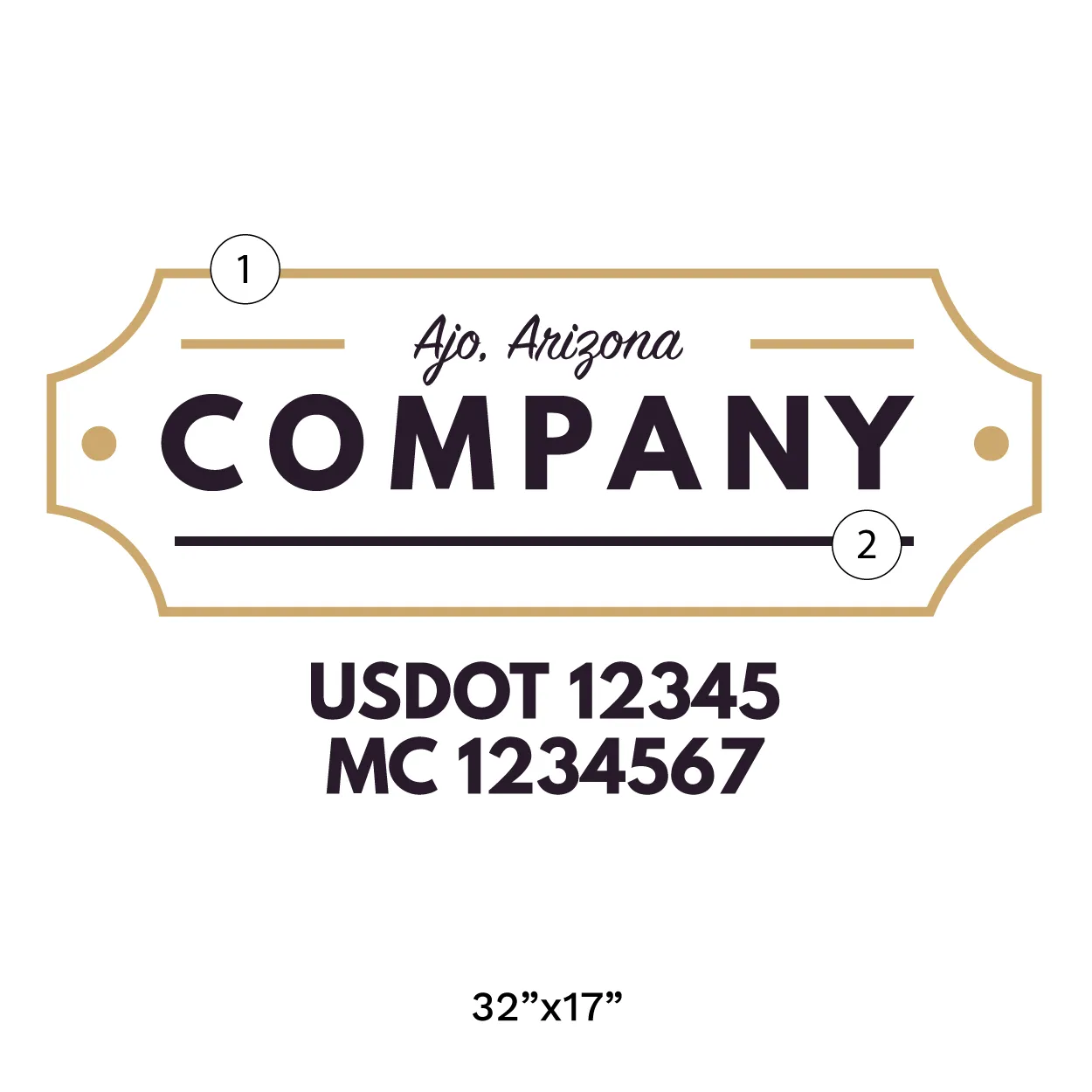 Company Name Truck Door Decal (USDOT), 2 Pack