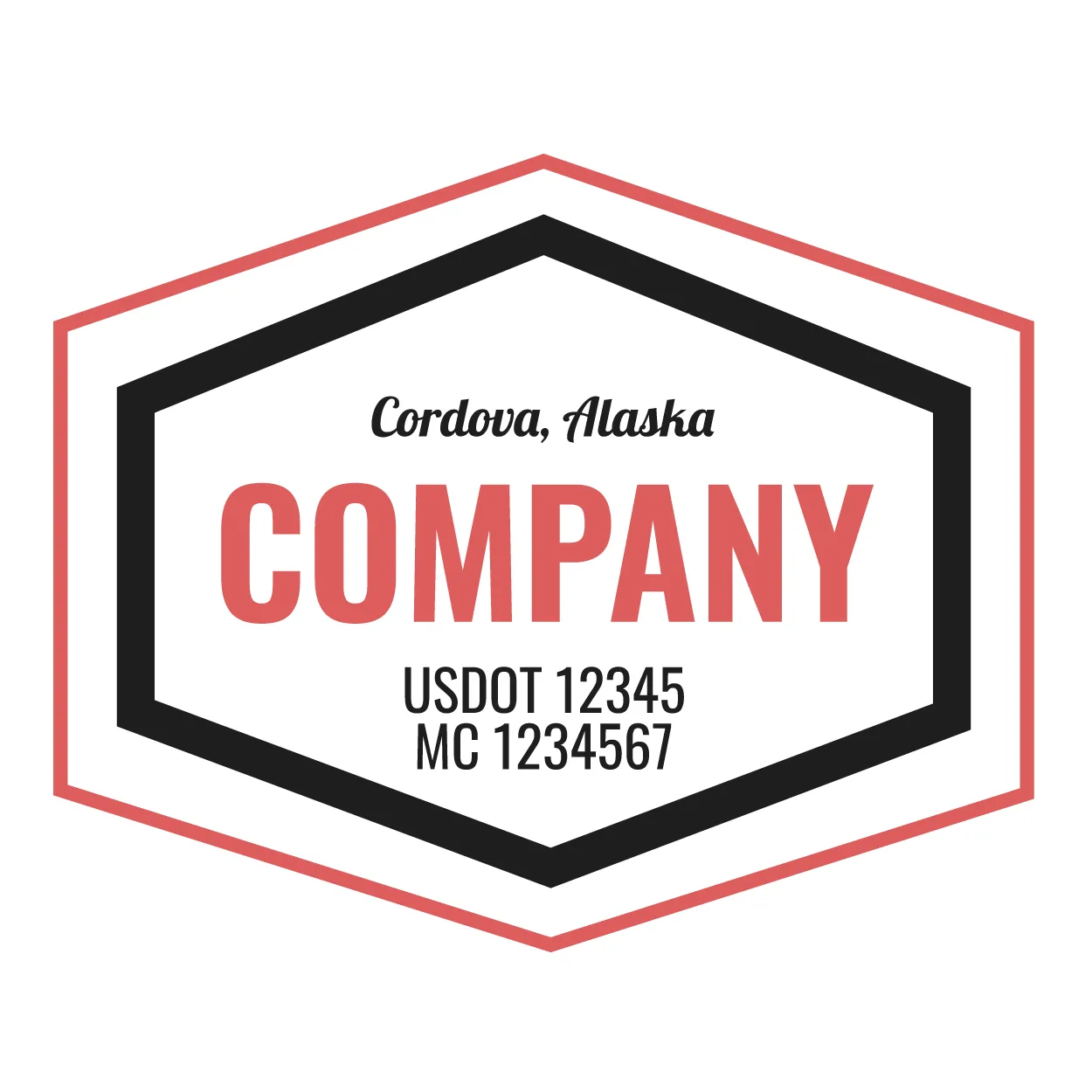 Company Name Truck Door Decal (USDOT), 2 Pack