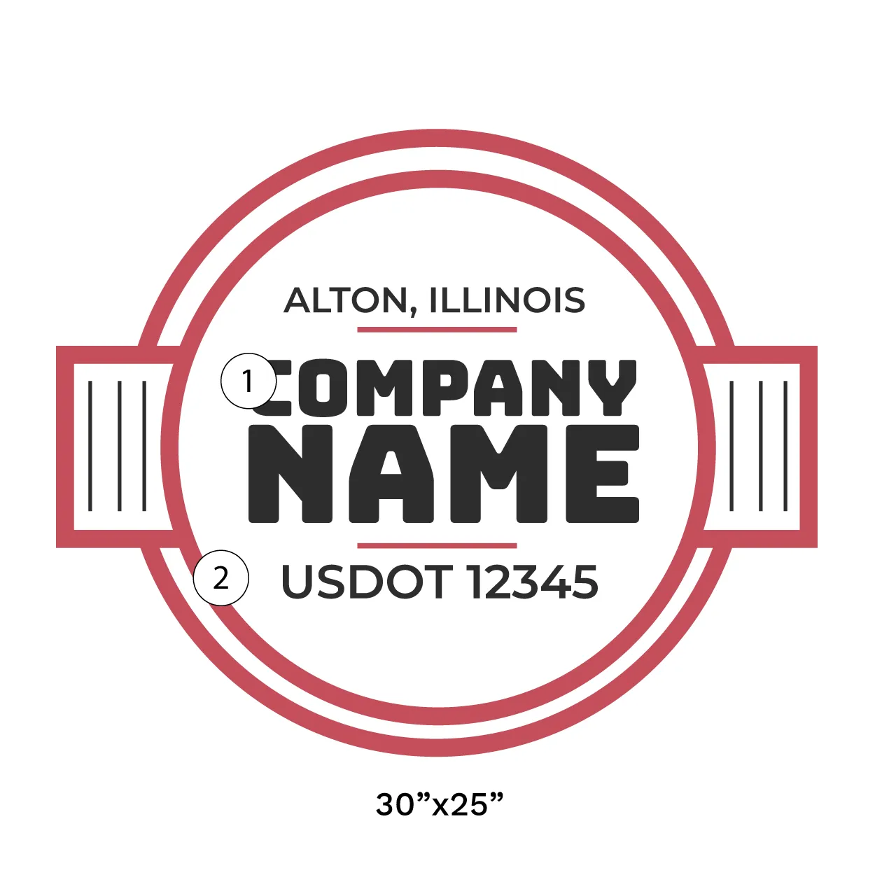 Company Name Truck Door Decal (USDOT), 2 Pack