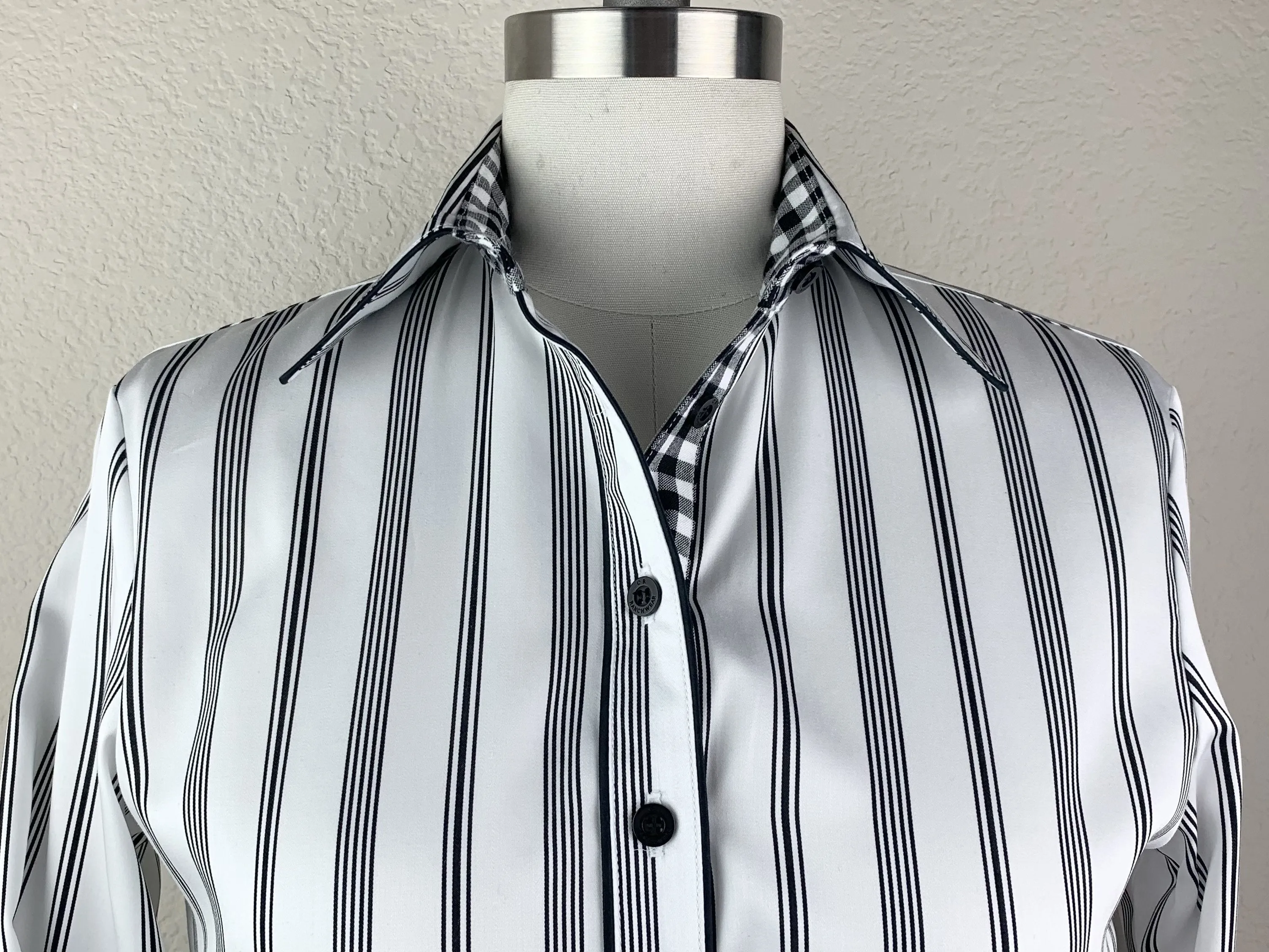 CR Tradition White and Black Stripes with Gingham
