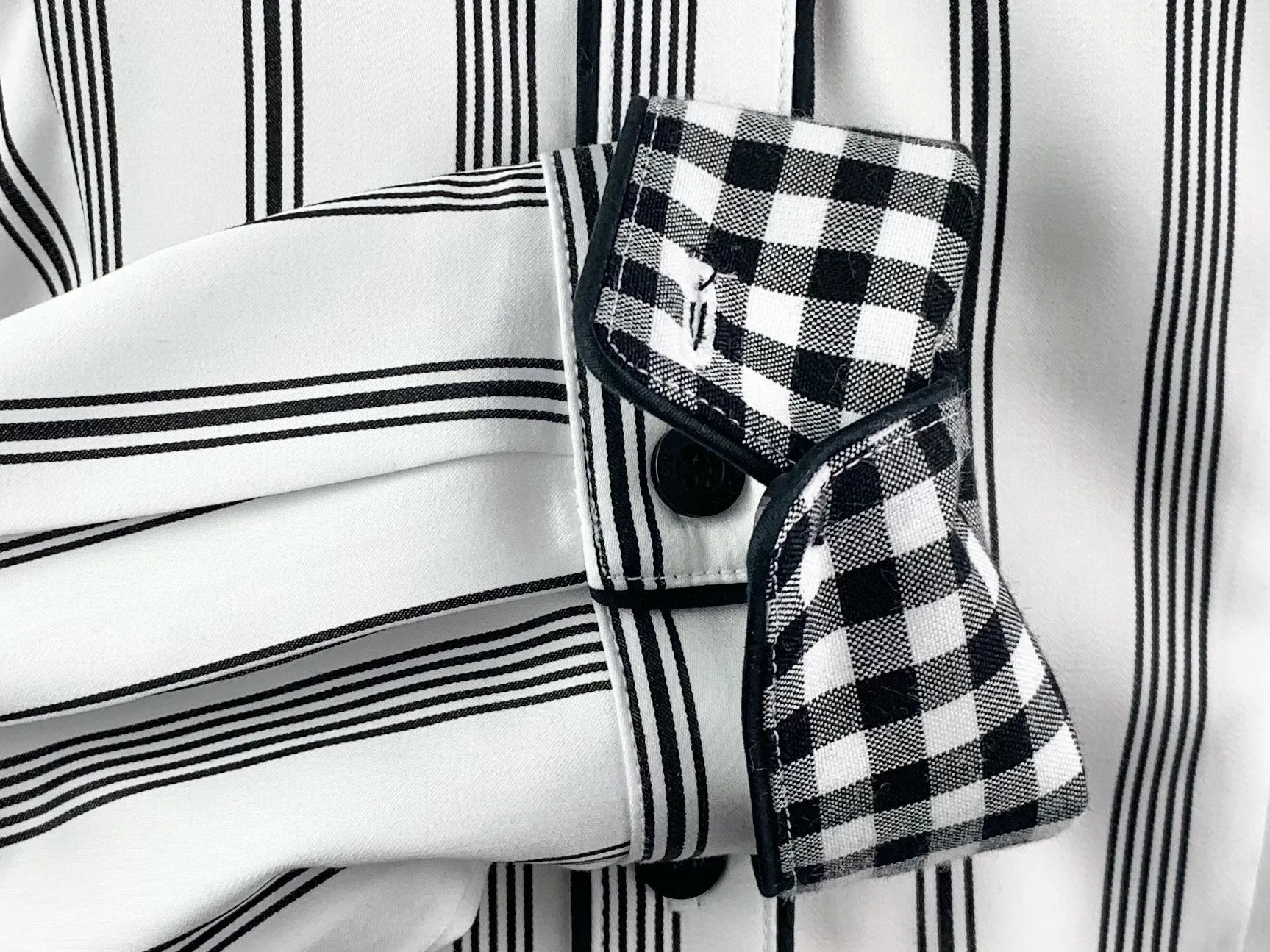 CR Tradition White and Black Stripes with Gingham