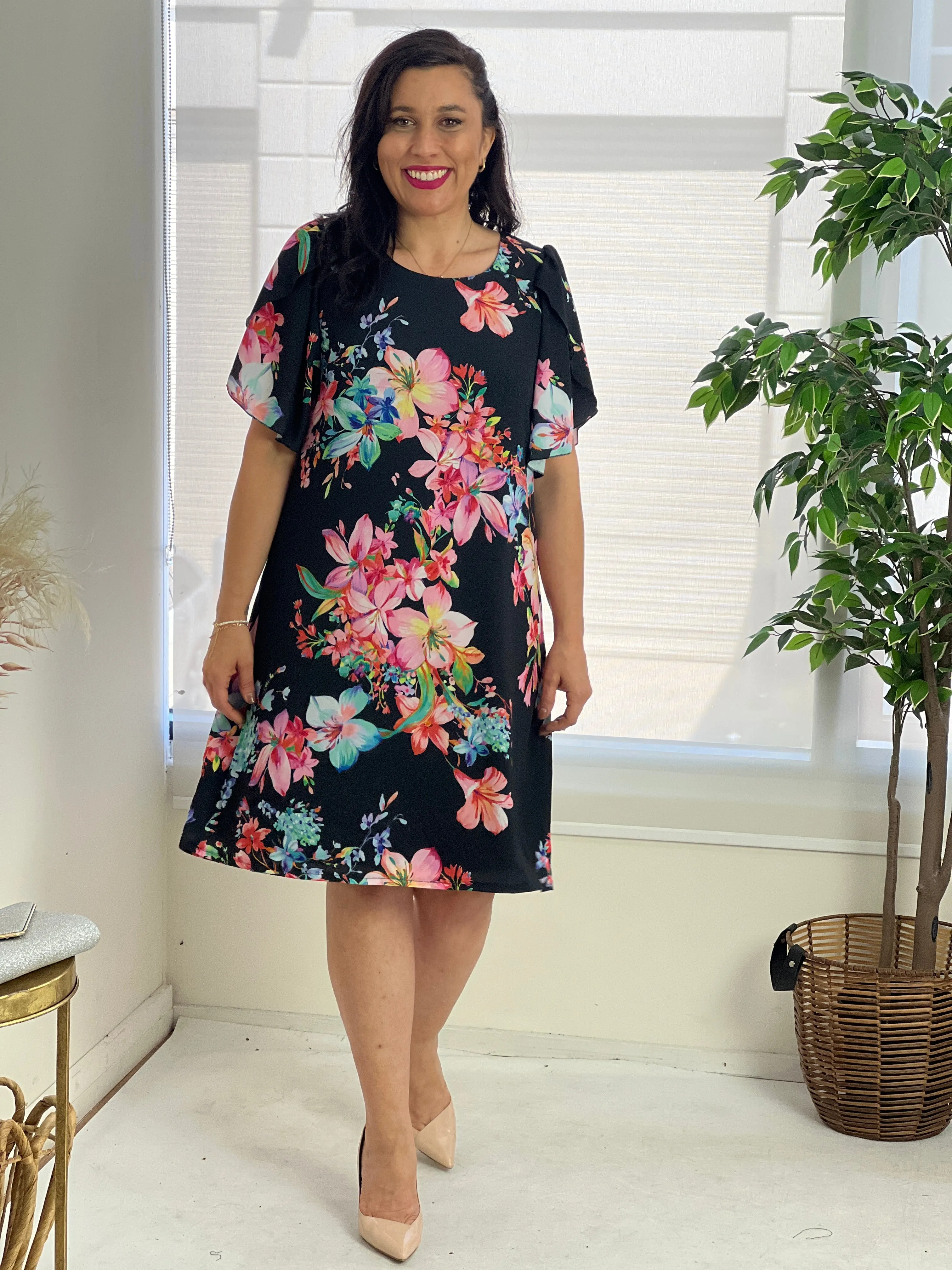 Darby Blooming Black Event Dress