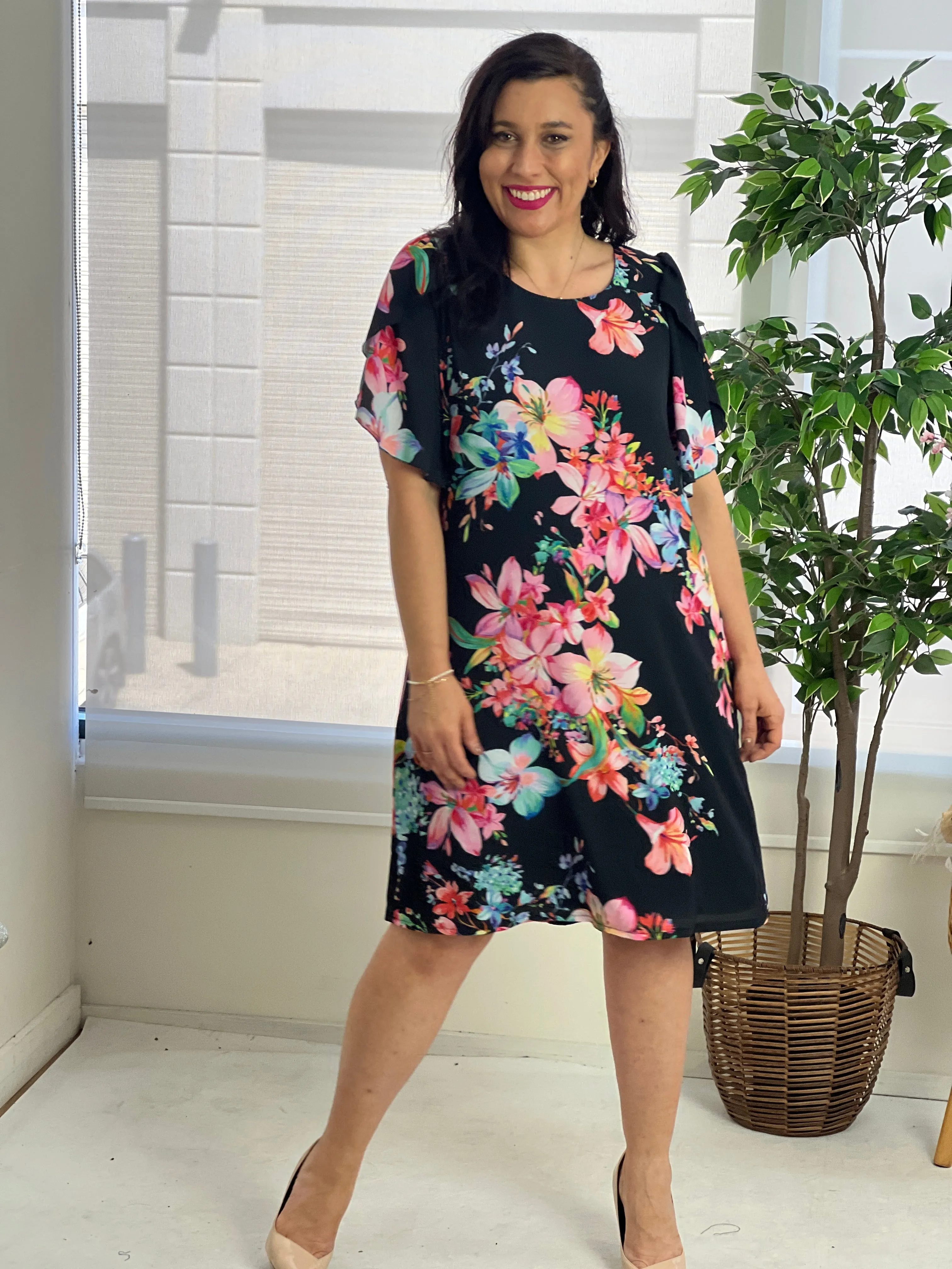 Darby Blooming Black Event Dress