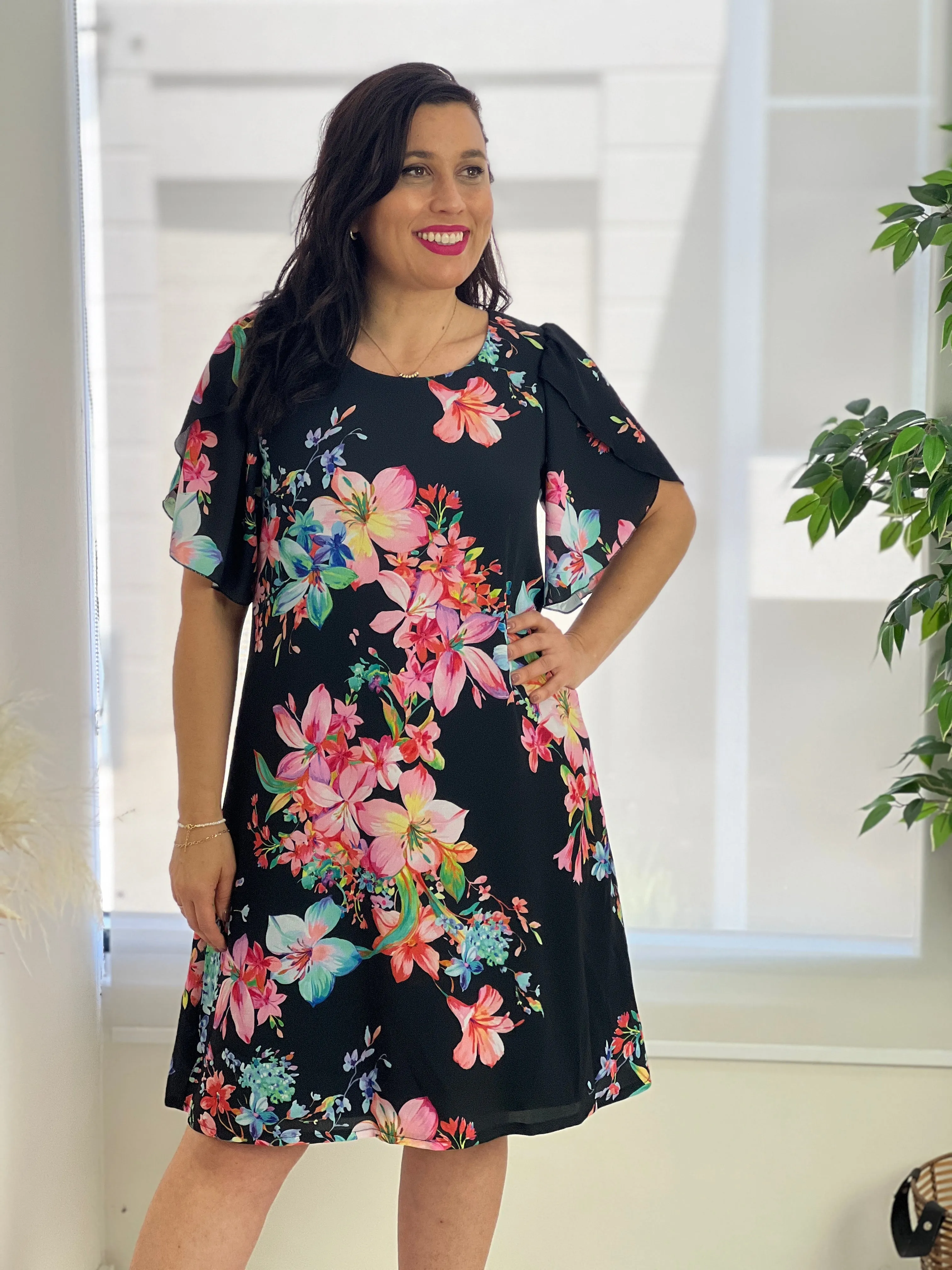 Darby Blooming Black Event Dress