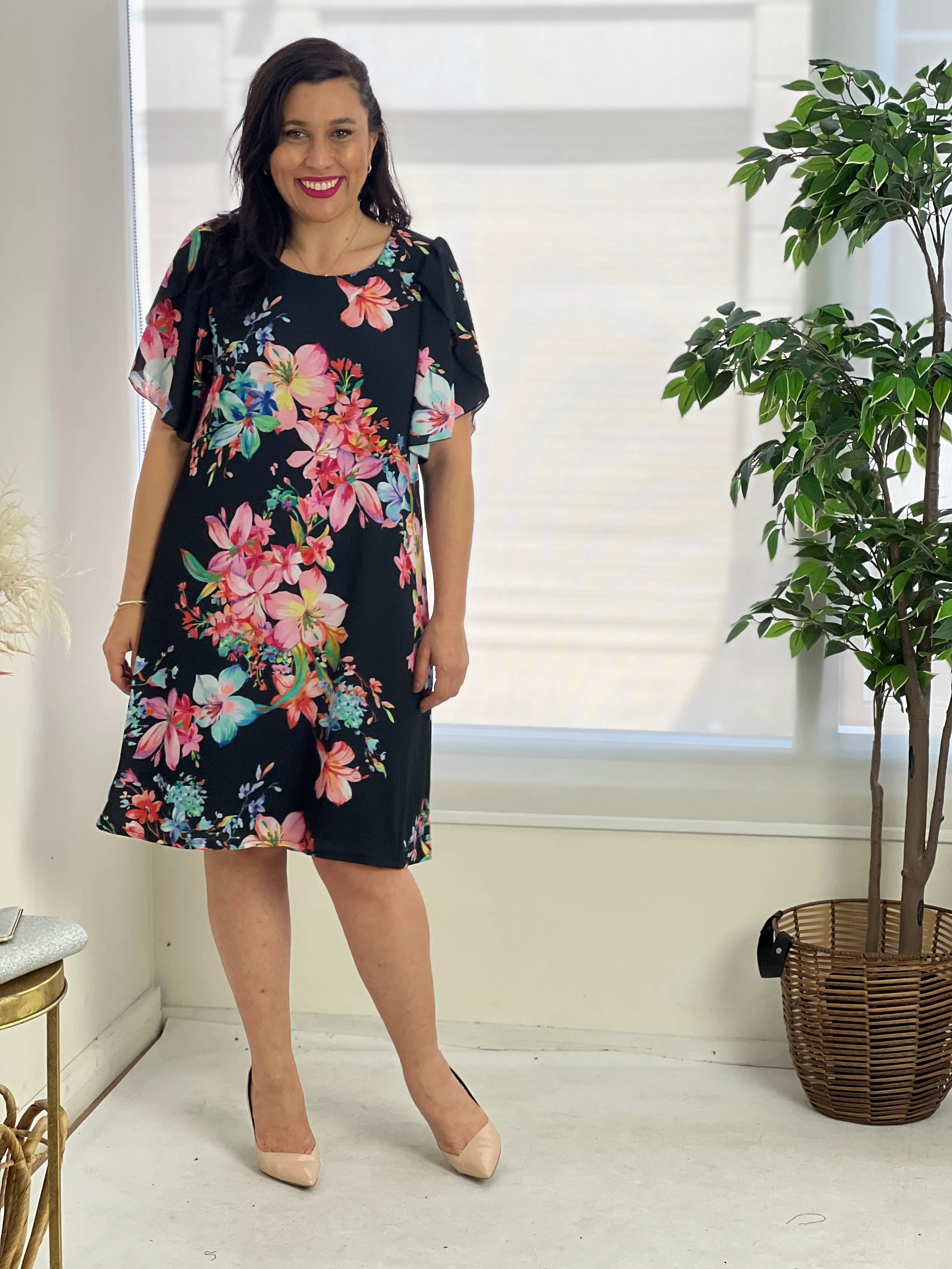 Darby Blooming Black Event Dress