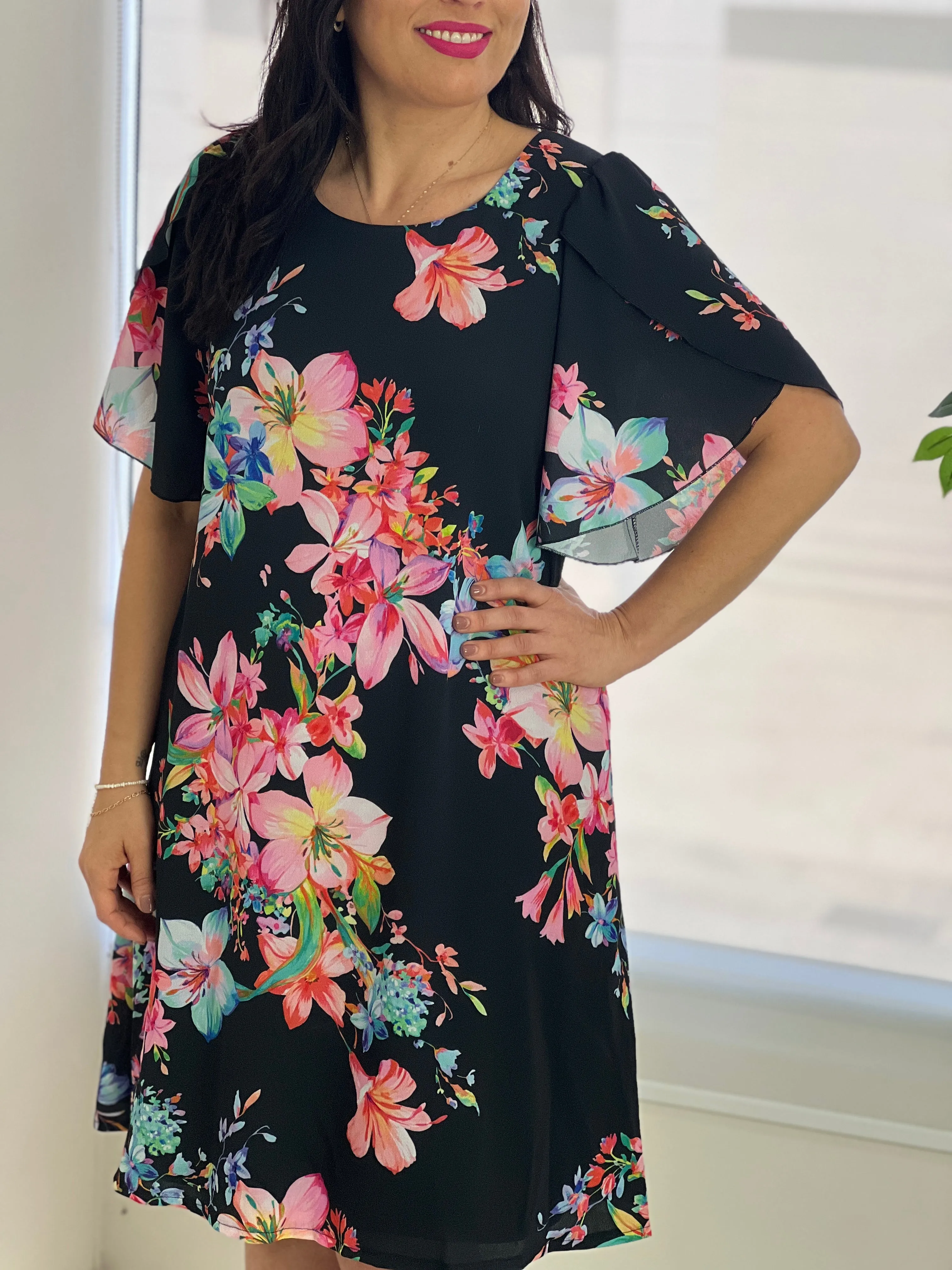 Darby Blooming Black Event Dress