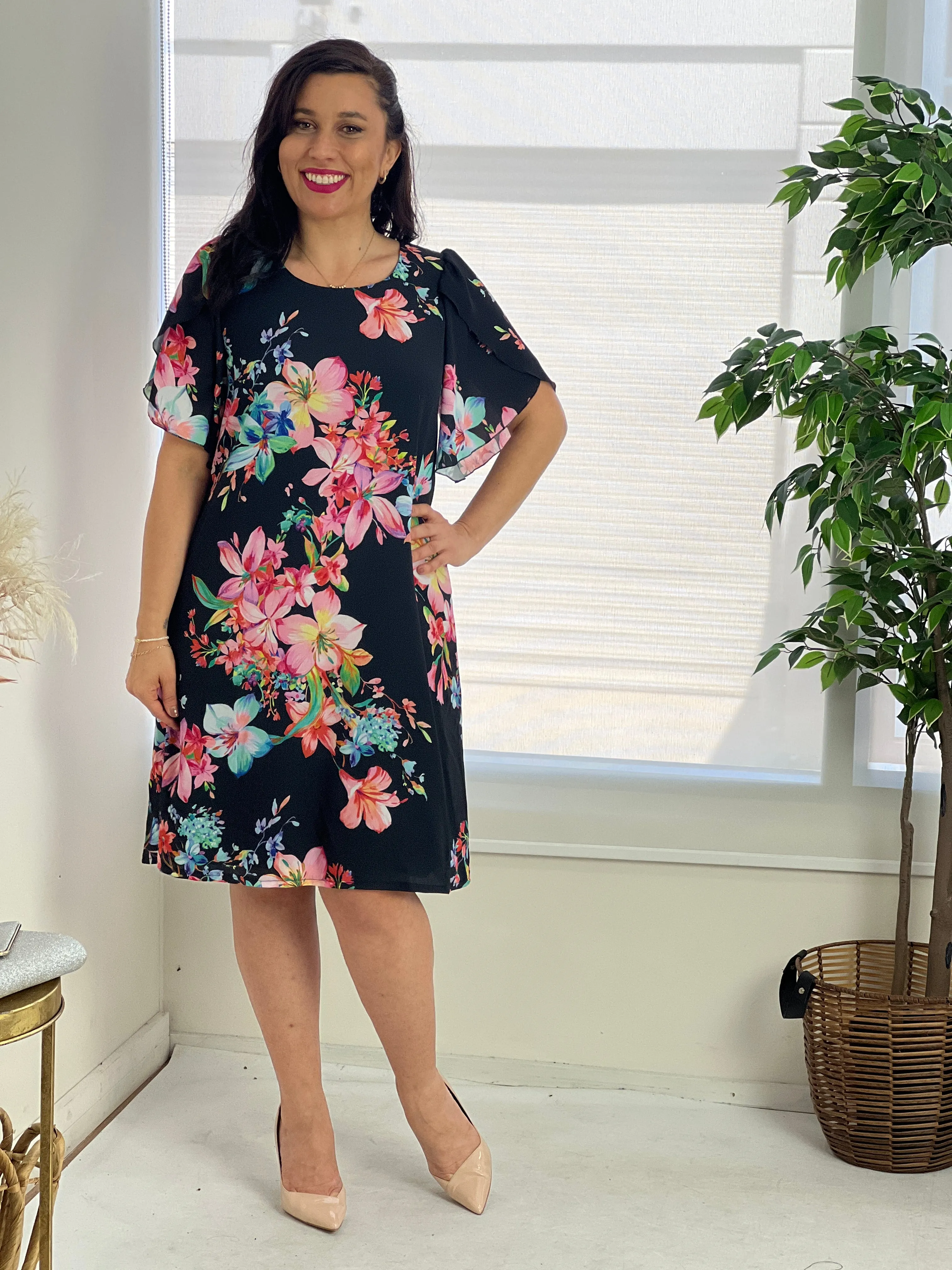 Darby Blooming Black Event Dress