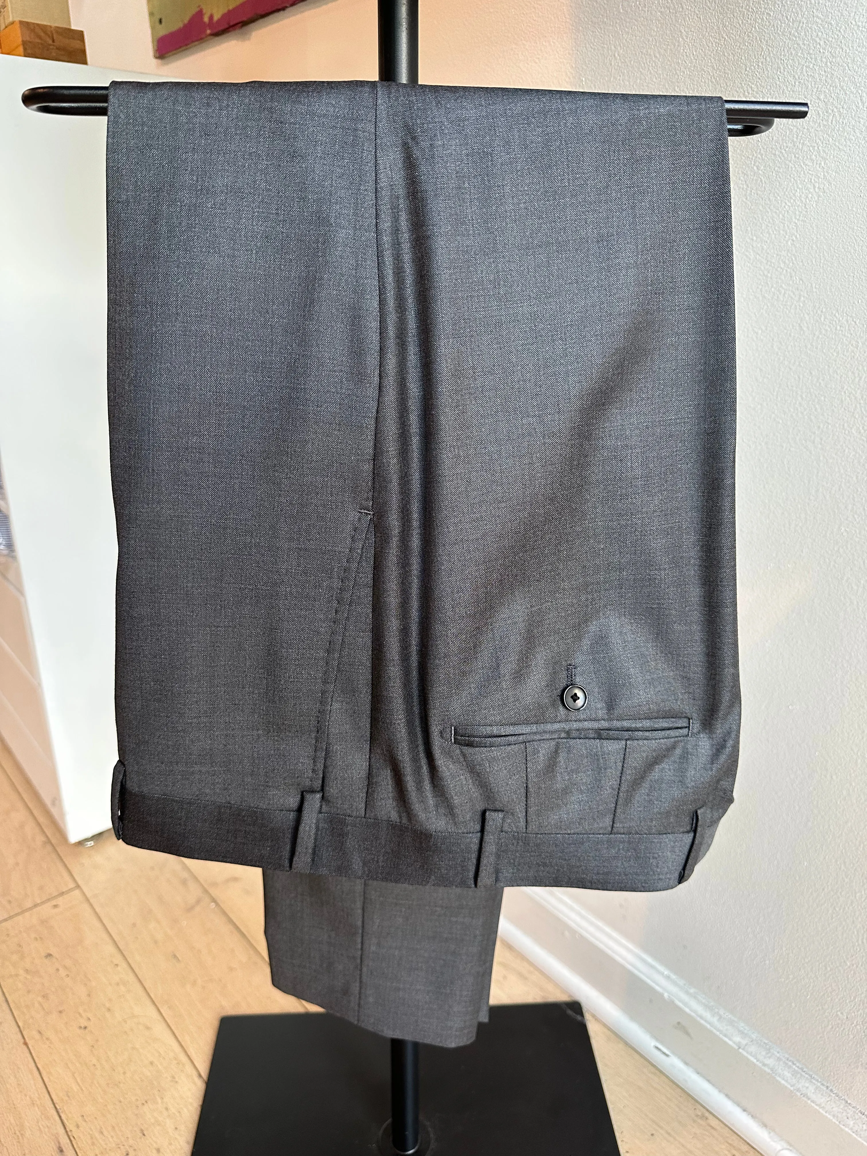 Dark Gray Sharkskin Luxury Suit Pants