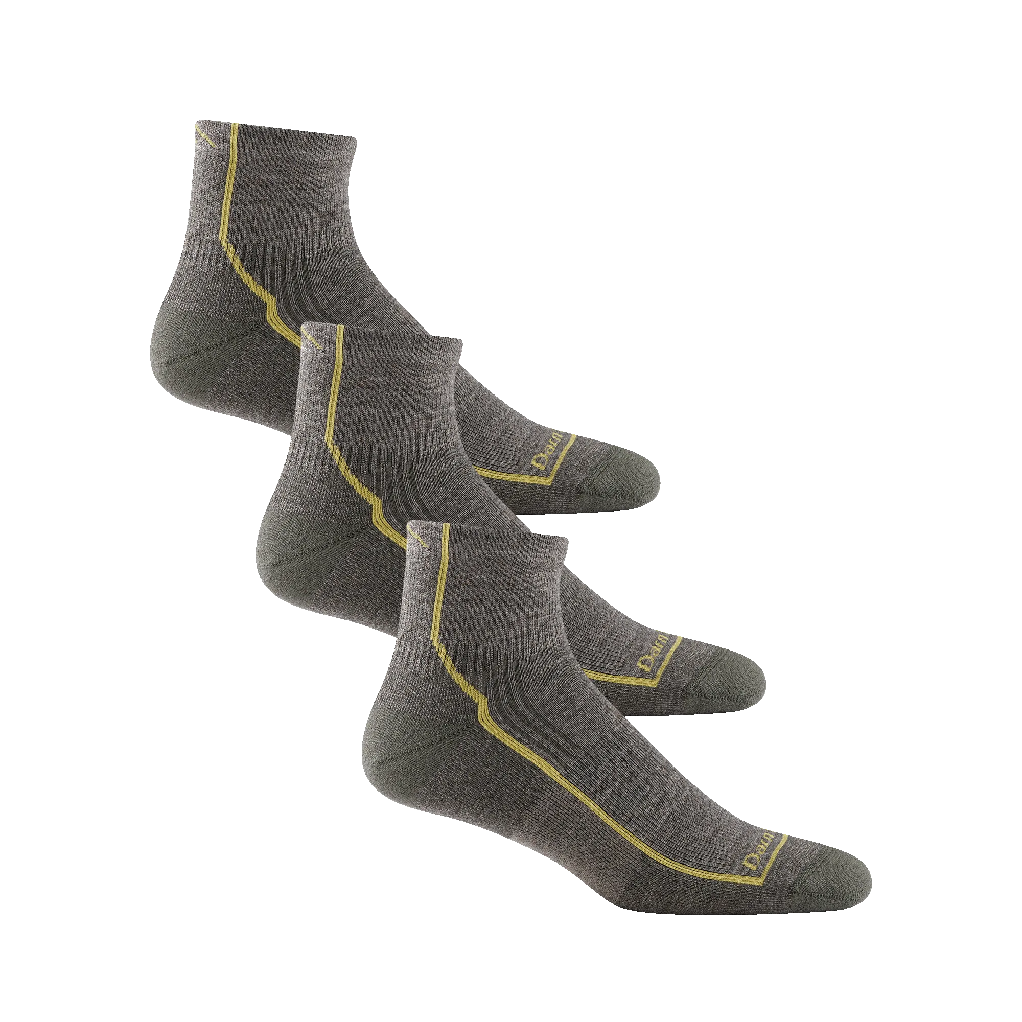 Darn Tough Mens Hiker Quarter Midweight Hiking 3-Pack Socks