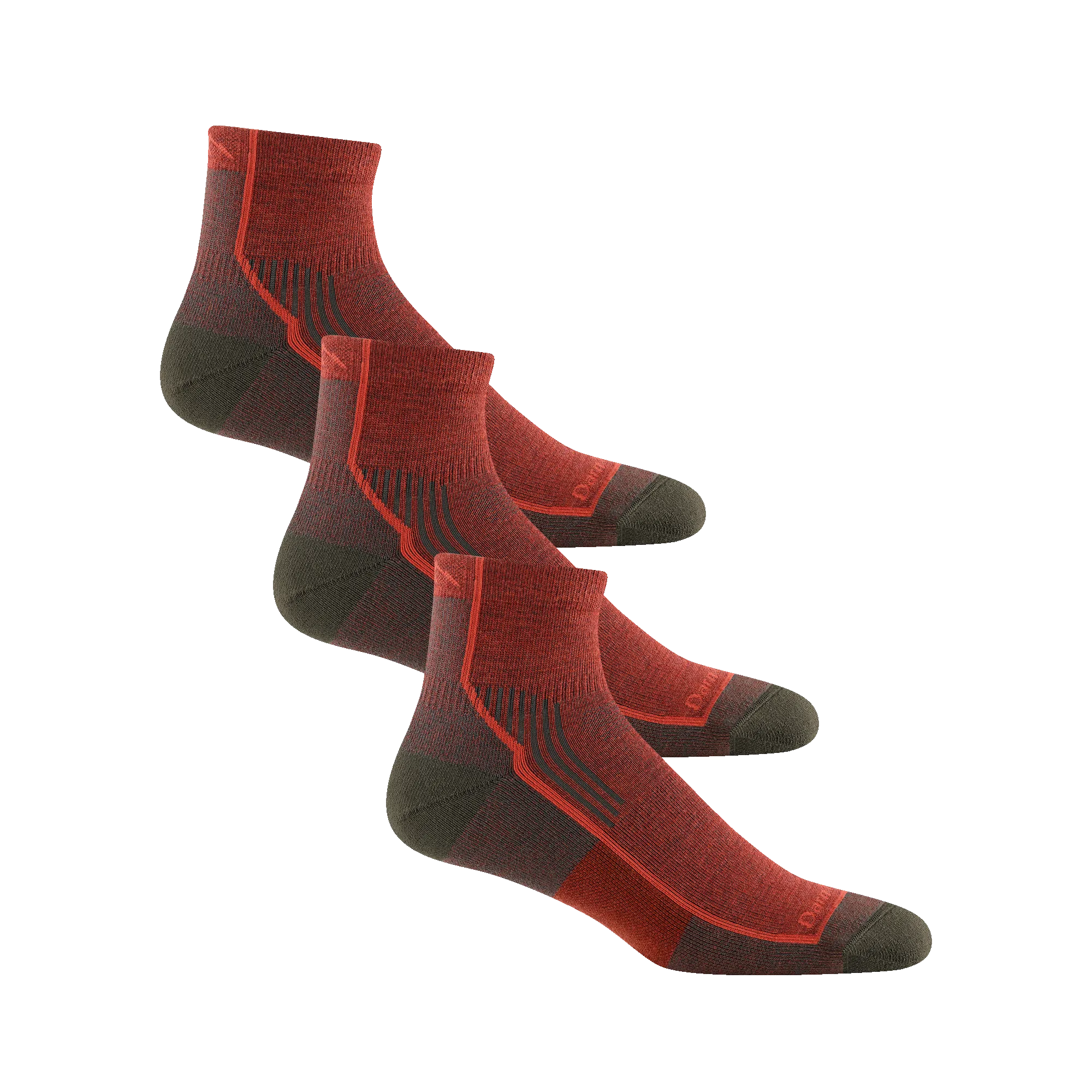 Darn Tough Mens Hiker Quarter Midweight Hiking 3-Pack Socks