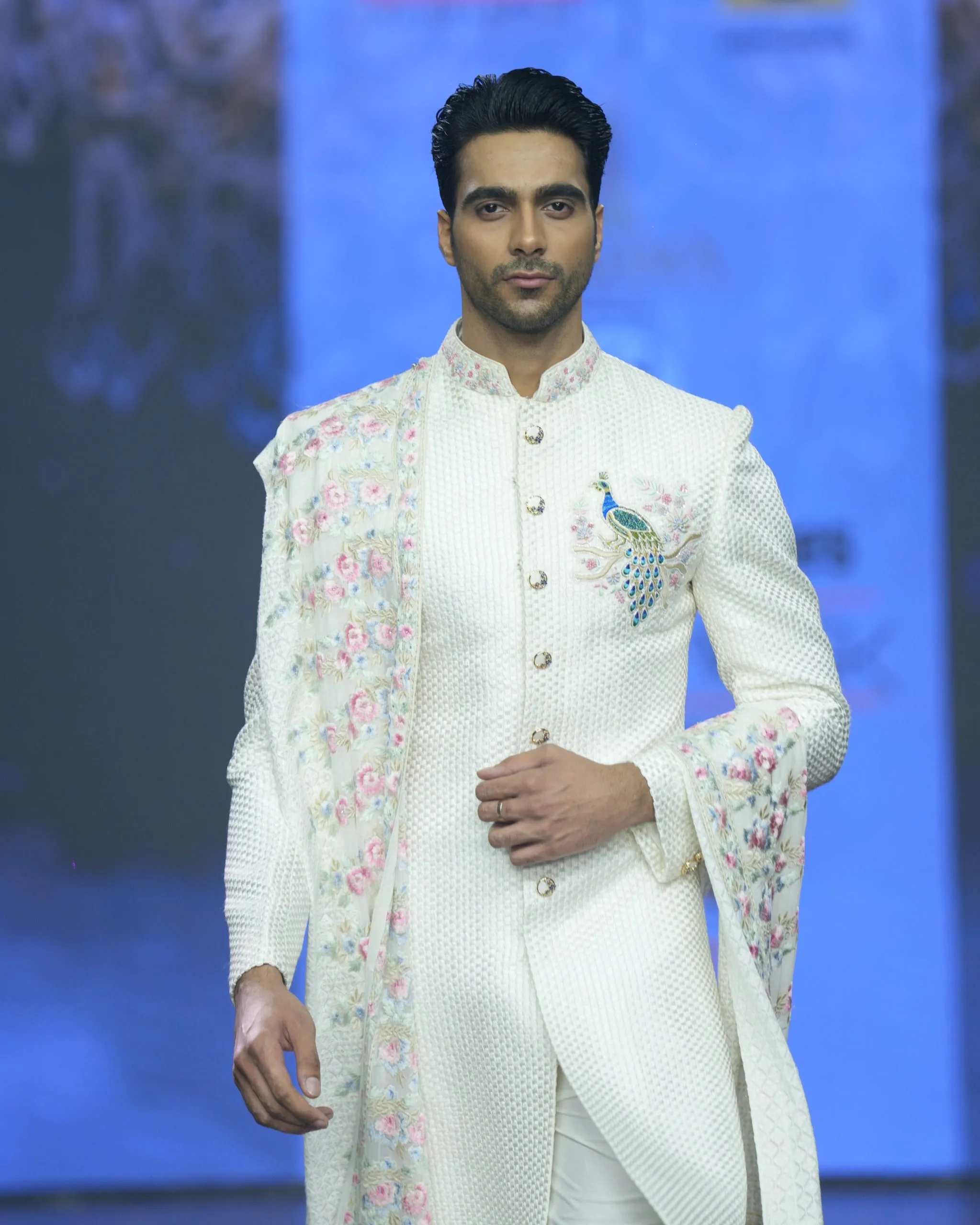 Designer Off White Sherwani Set