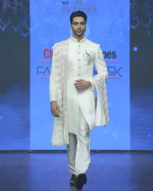 Designer Off White Sherwani Set