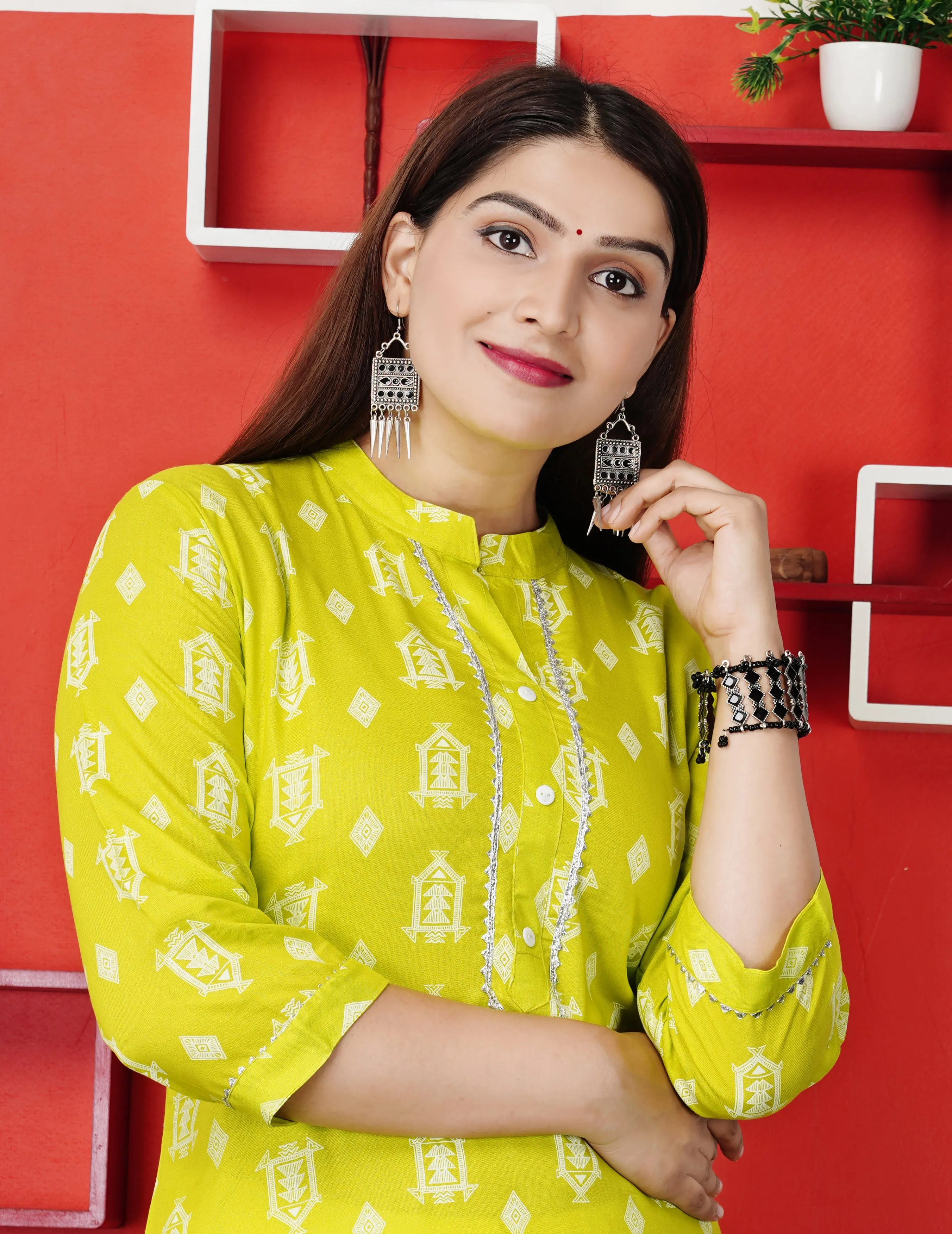 Designer Plus Size Printed Kurti