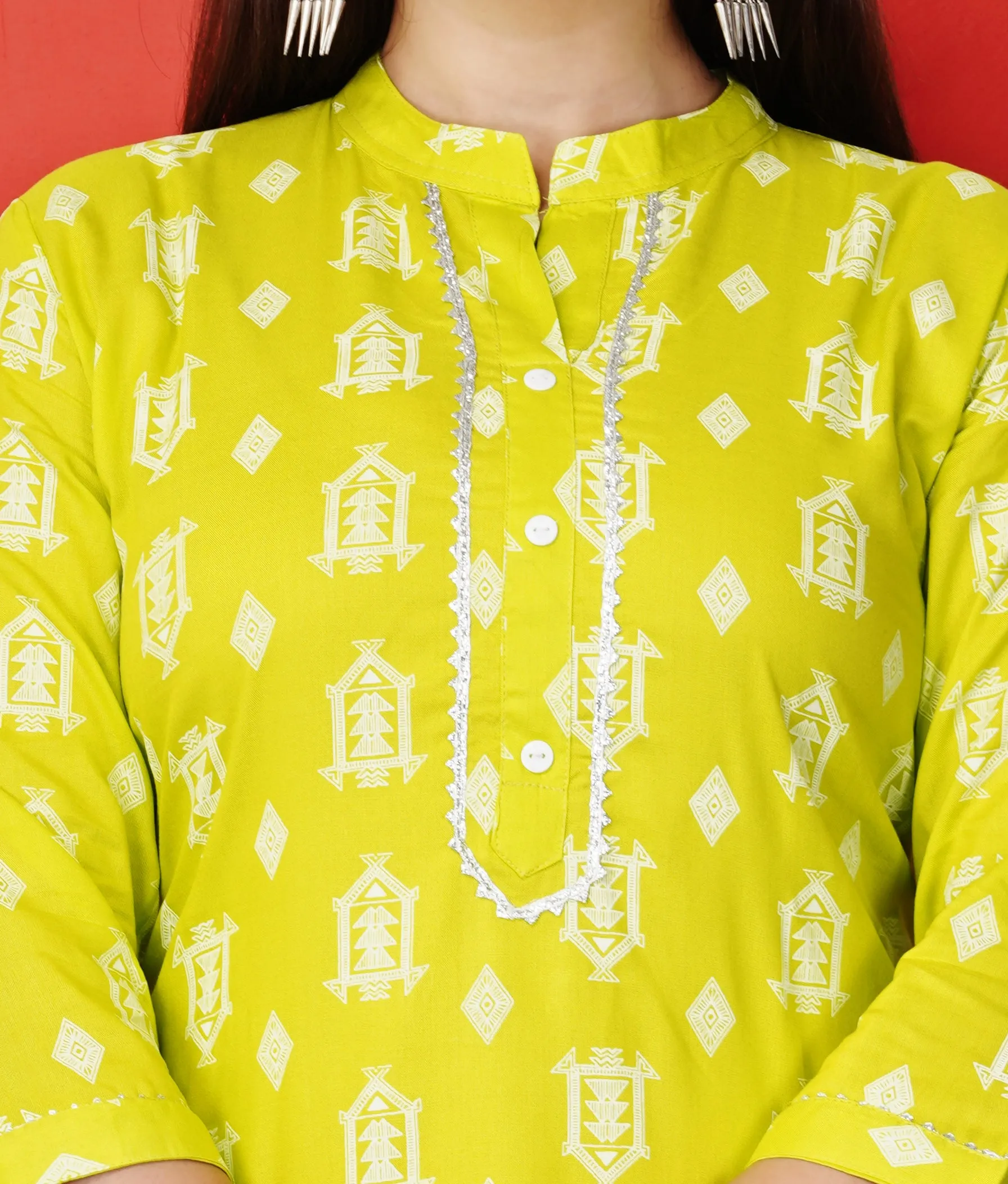 Designer Plus Size Printed Kurti