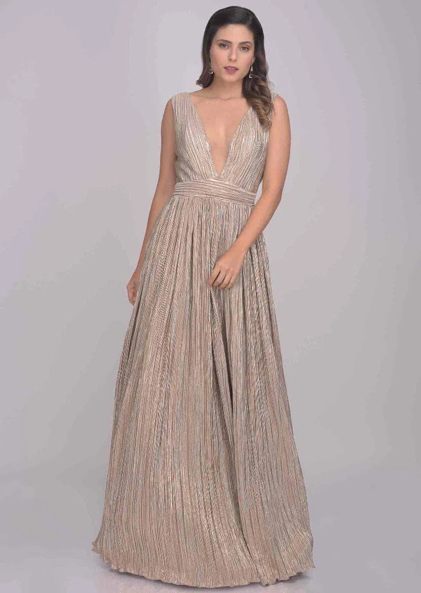 Designer Shimmery Lycra Evening Gown