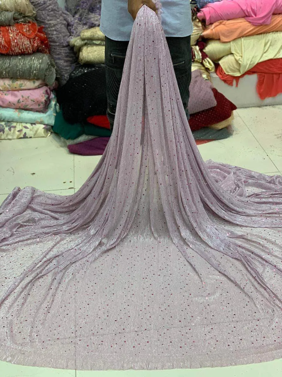 Designer Shimmery Lycra Evening Gown