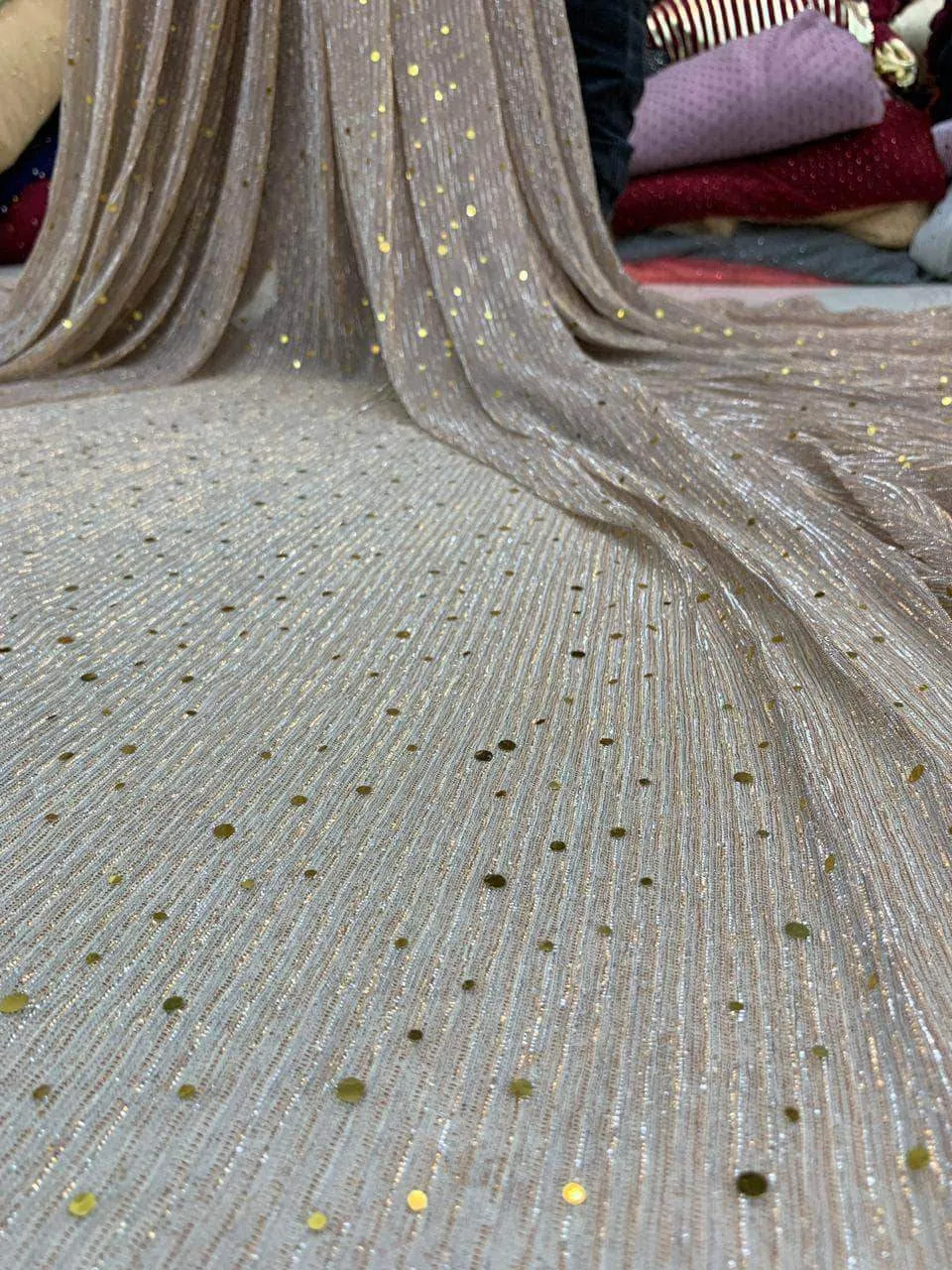 Designer Shimmery Lycra Evening Gown