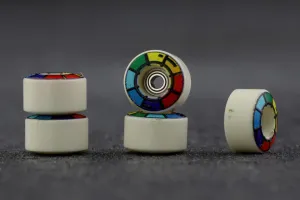 Dirty FB illPills -  Rainbow Graphic Tip Urethane Fingerboard Wheels (70D Street Shape)