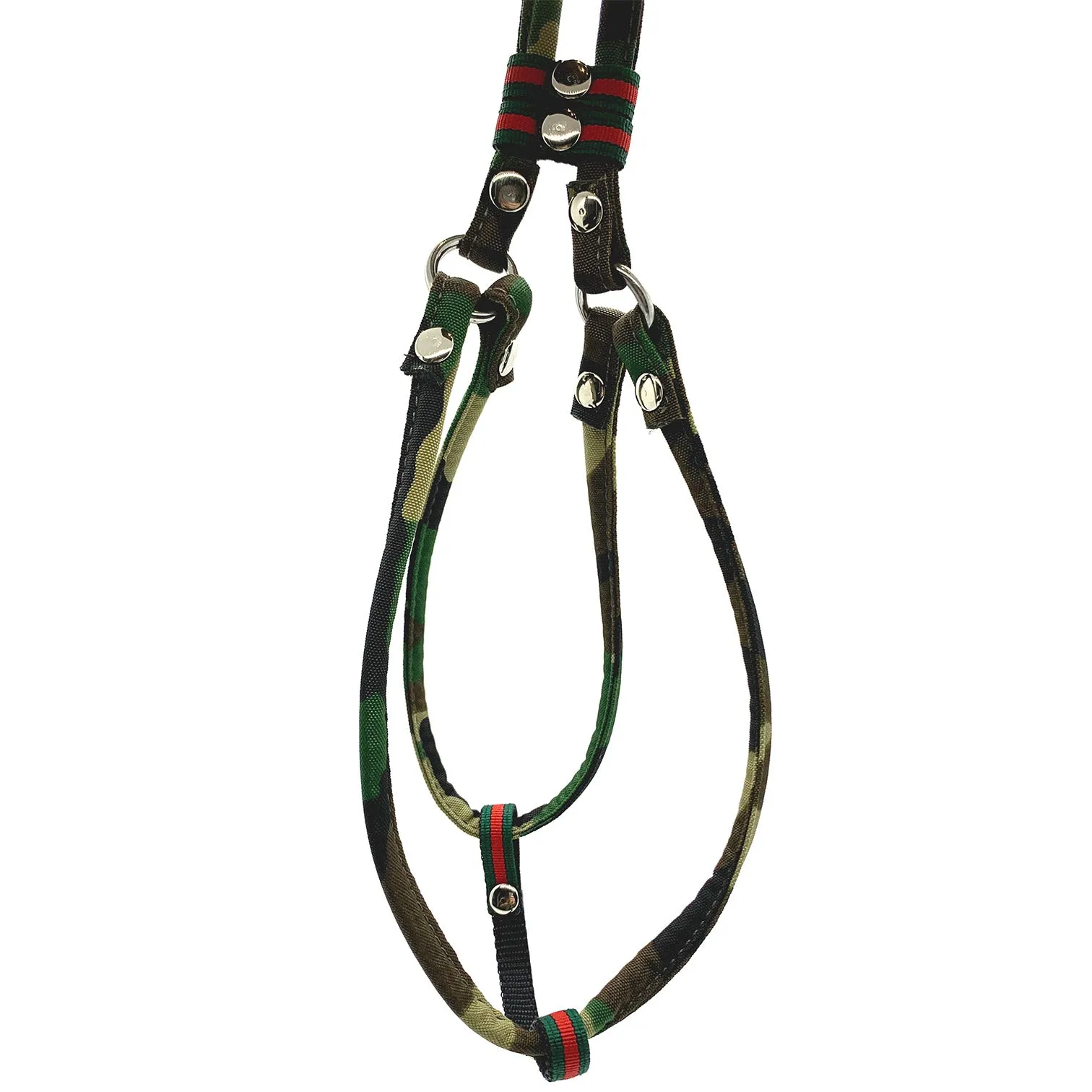 Dog Bar Camo Designer Inspired Step-In Nylon Harness w/ Leash