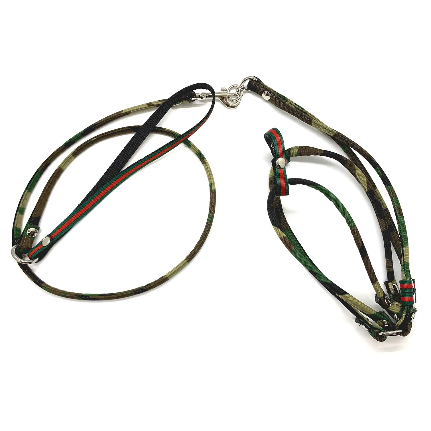 Dog Bar Camo Designer Inspired Step-In Nylon Harness w/ Leash
