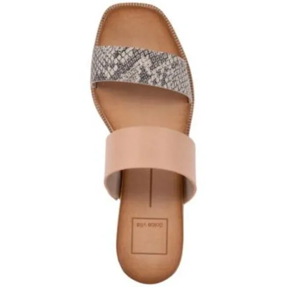 DOLCE VITA Womens Beige skin 1/2&quot; Platform Parni Wedge   Slide Sals 9.5