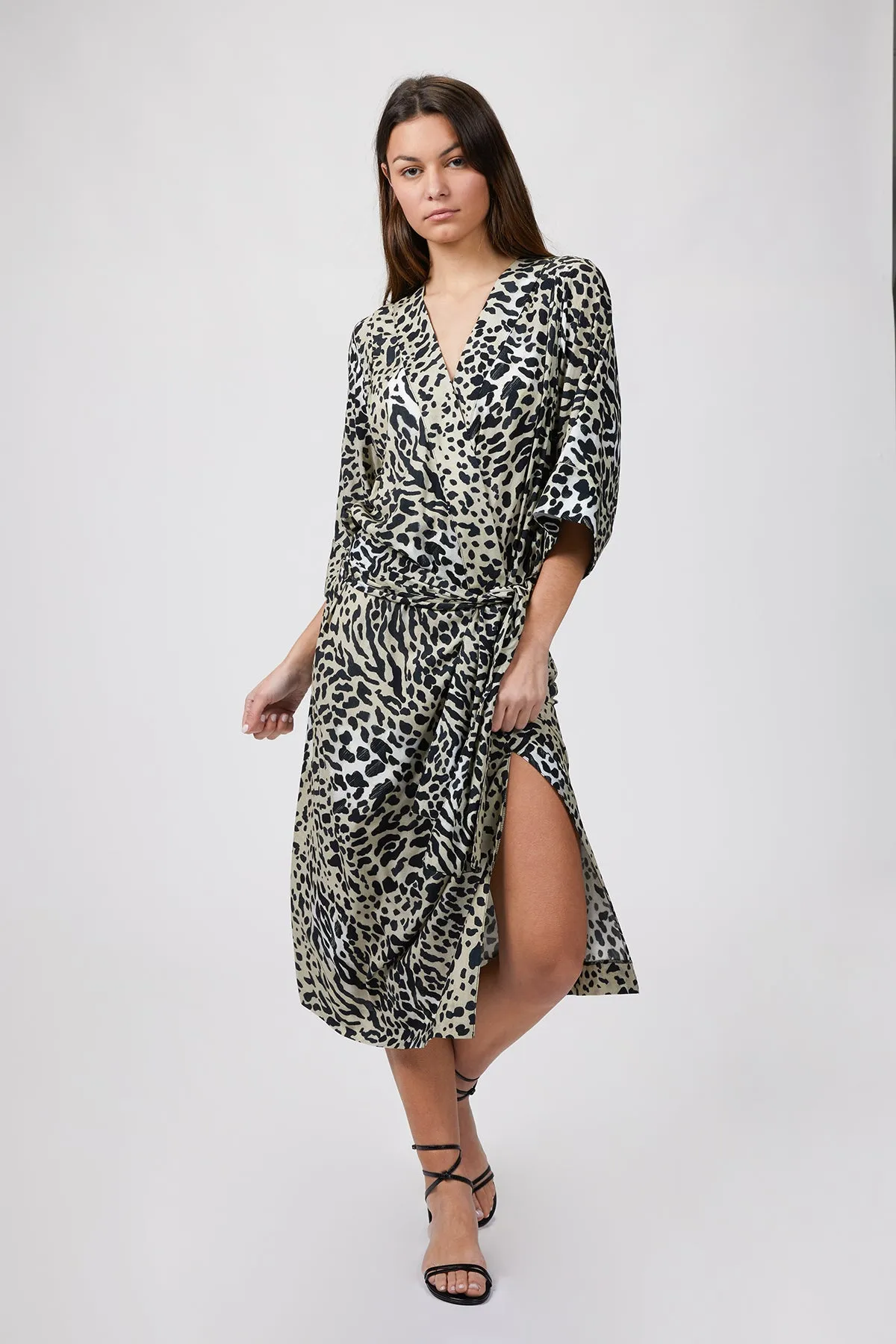 DROP WAIST KIMONO DRESS