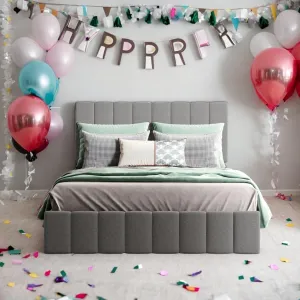 Elegant Design Full Size Upholstered Daybed Wood Bed Kids with A