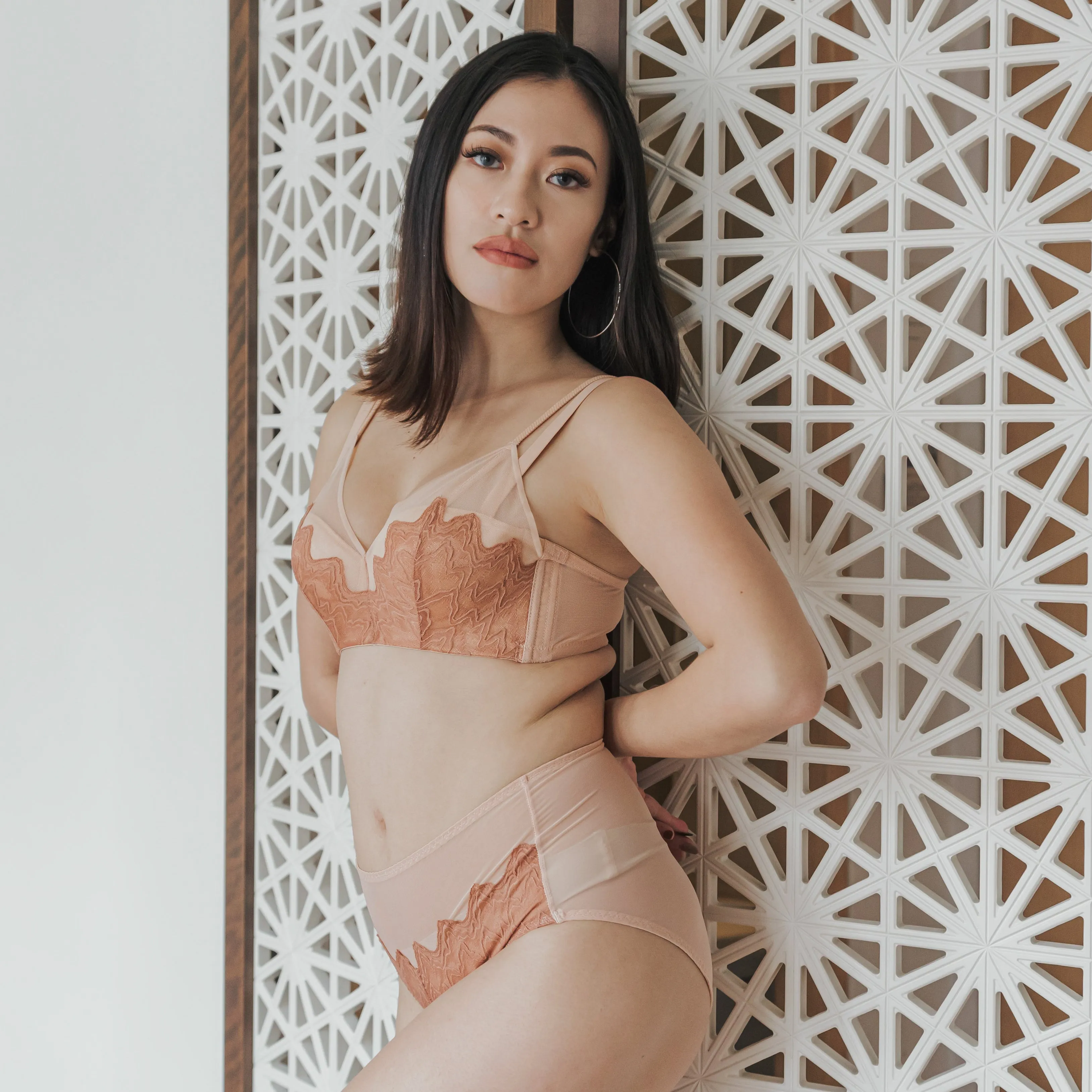 Elegant Romance! Convertible Push Up Bra in Sandstone
