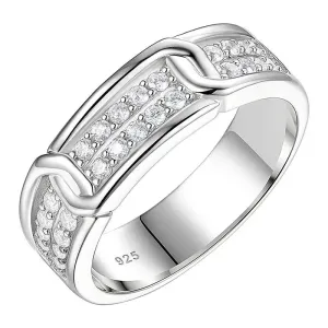 Elegant Round Diamond Men's Wedding Band