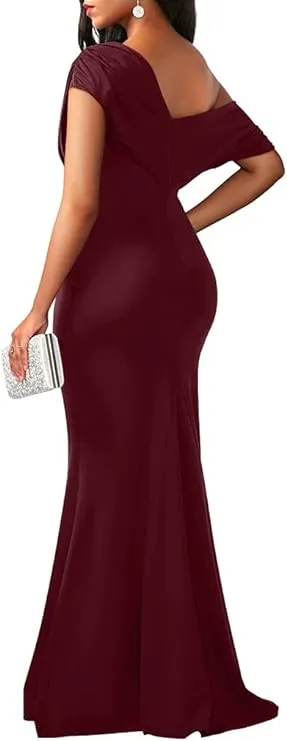 Elegant Sleeveless Off Shoulder Bodycon Long Formal Dress