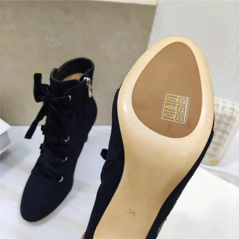 Embroidered Rhinestone Ladies Short Boots