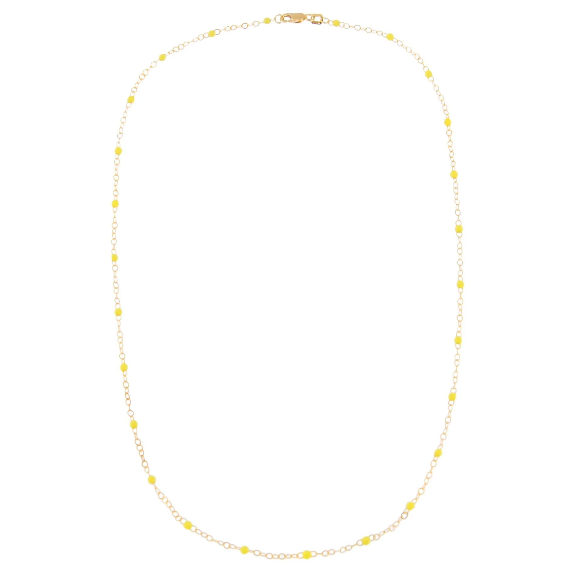 Enamel Colored Bead Chain Necklace 14K