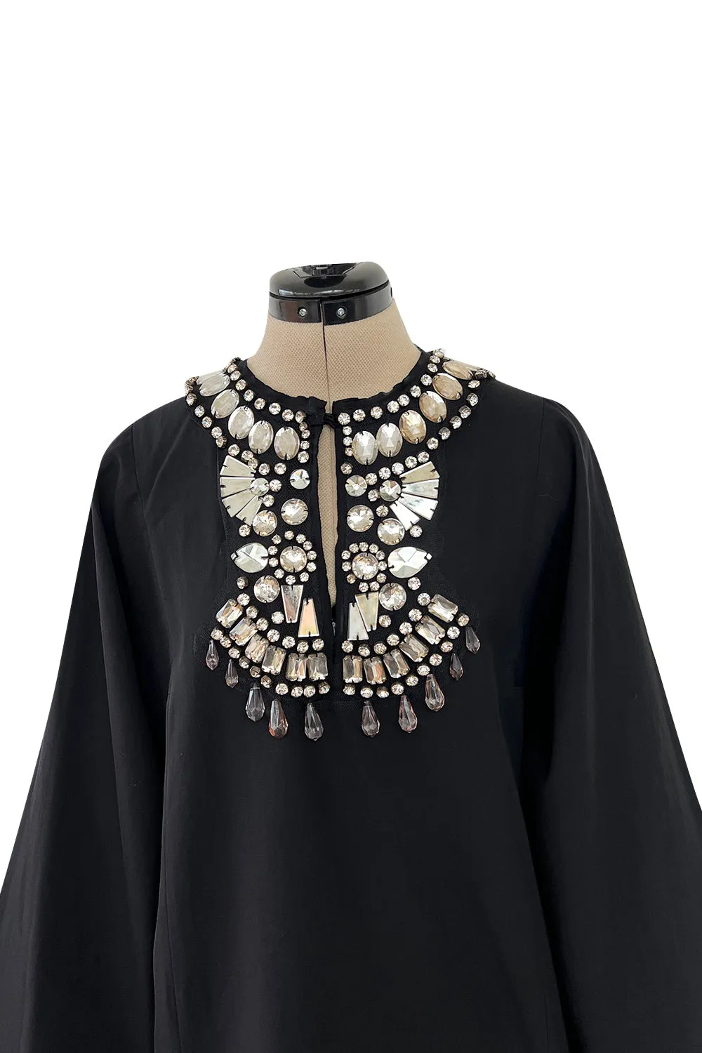 Fantastic Spring 2007 Lanvin by Alber Elbaz Black Tunic Mini Dress w Crystal Detailing