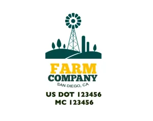 Farm Company Name Truck Decal (USDOT), 2 Pack