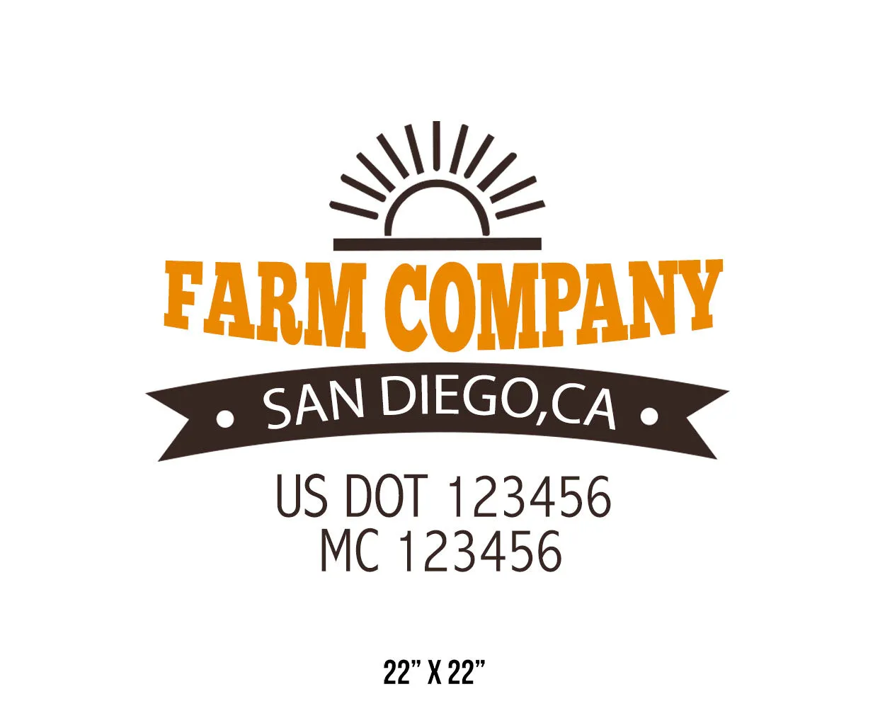 Farm Company Name Truck Decal (USDOT), 2 Pack