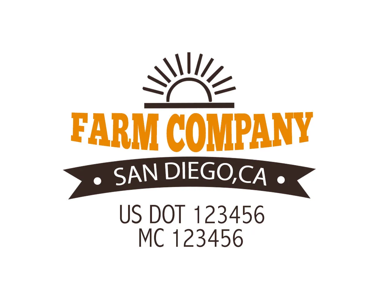 Farm Company Name Truck Decal (USDOT), 2 Pack