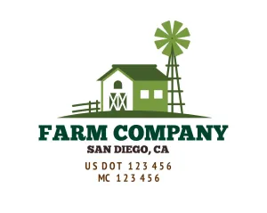 Farm Company Name Truck Decal (USDOT), 2 Pack